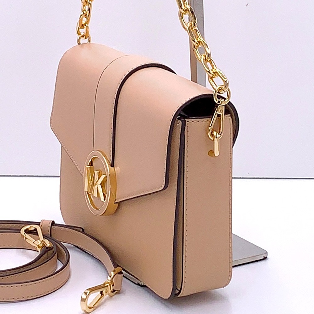 MICHAEL KORS CARMEN MEDIUM CONVERTIBLE SHOULDER BAG BUFF COLOR - Picture 4 of 16